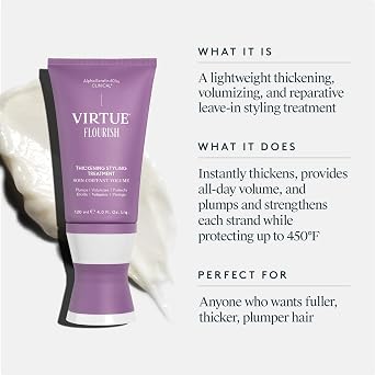 VIRTUE Flourish Thickening Styling Treatment Cream, Thinning Hair, 4 Fl Oz