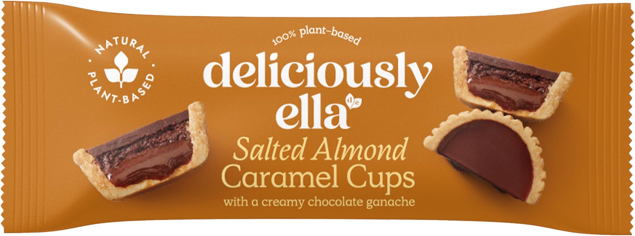 Deliciously Ella - Salted Almond Caramel Cups, Vegan Friendly & Gluten Free (2 Cups per Pack, 12 Packs)