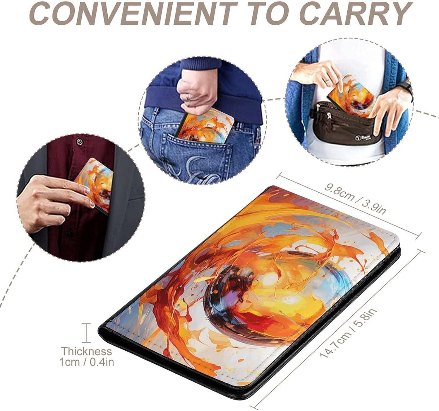 Cute Passport Holder for Travel,Personalized Multi-Functional Passport Cover with Card Slots,Slim Brightly Colored Spheres Printed Passport Wallet for Women Men