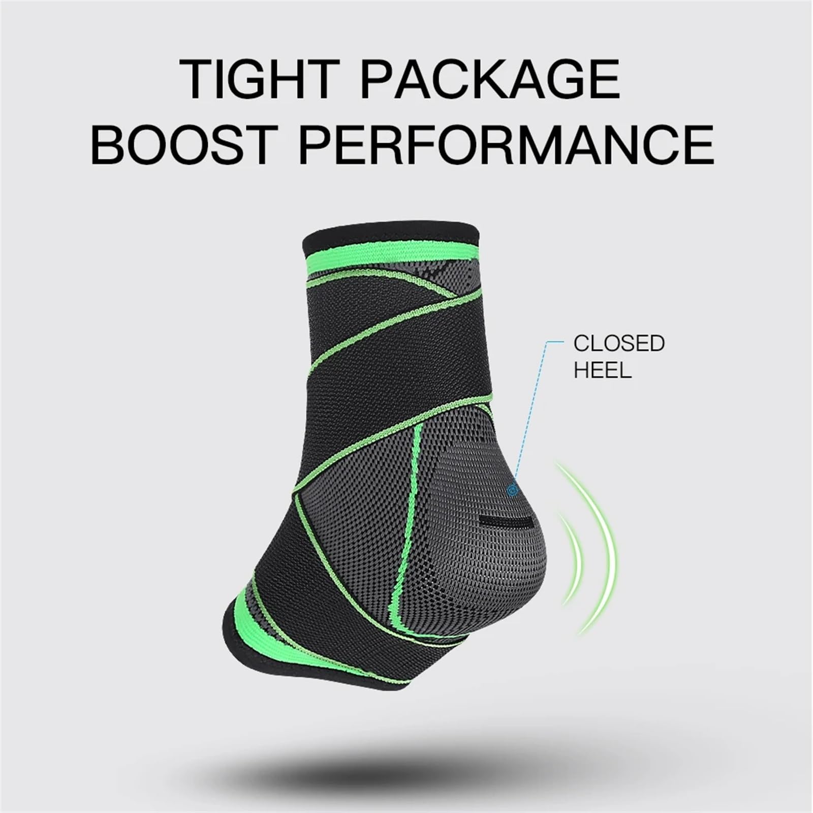 tutore caviglia Supporto for caviglia, bendaggio for ferita, pallavolo, basket, fitness, regolabile, calzini for(GREEN,M)