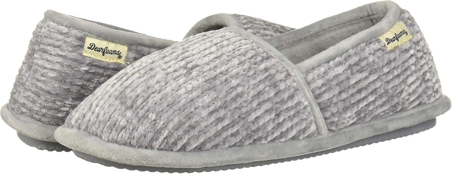 Dearfoams Women's Chenille A-line Slipper Large Sleet