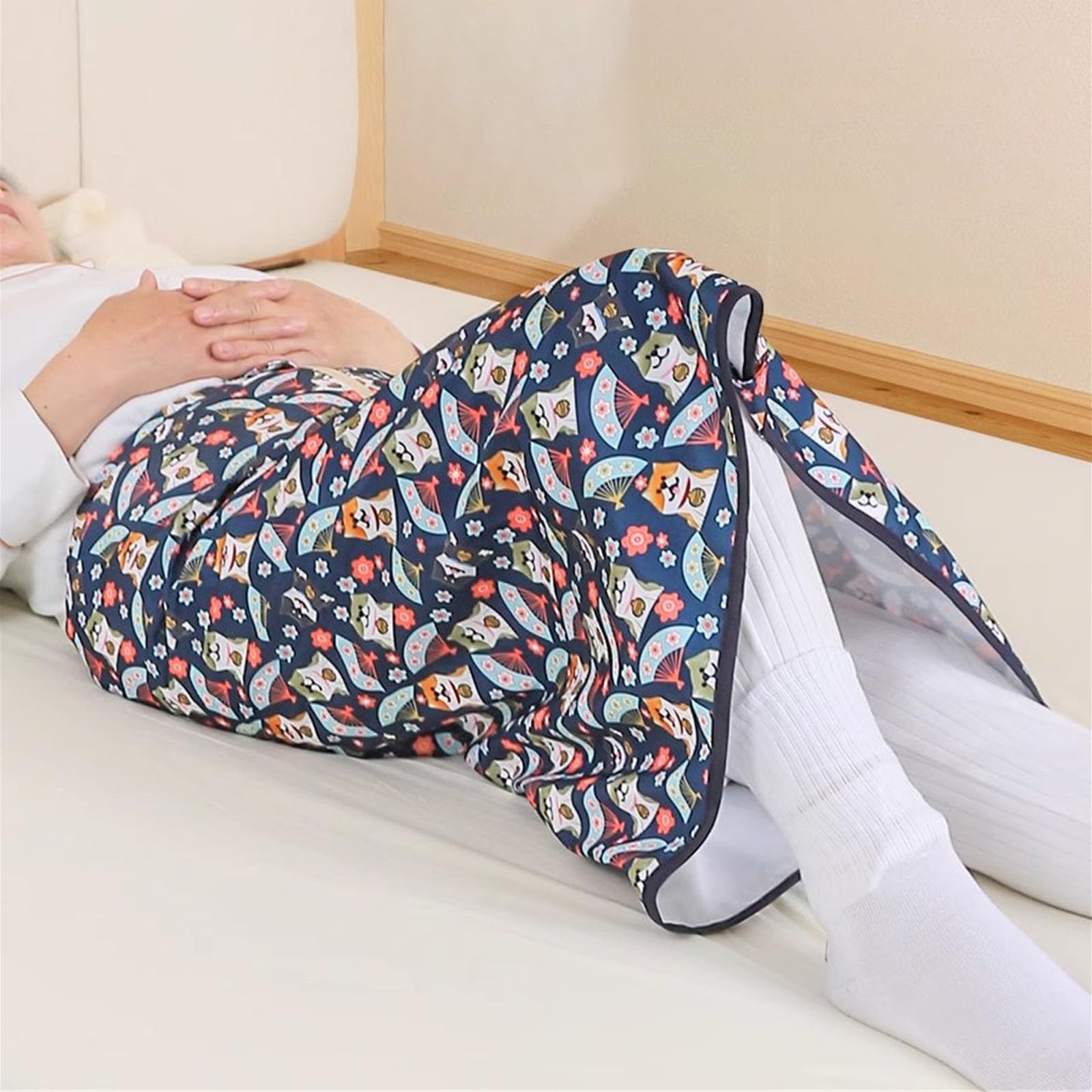 Traverse Letto Anziani per Adulti Gonna per Urina Assorbenti da Letto per Incontinenza, Morbido Telo Impermeabile Letto Lavabili in Lavatrice con Cerniera Regolabile(2pcs,XL_B)
