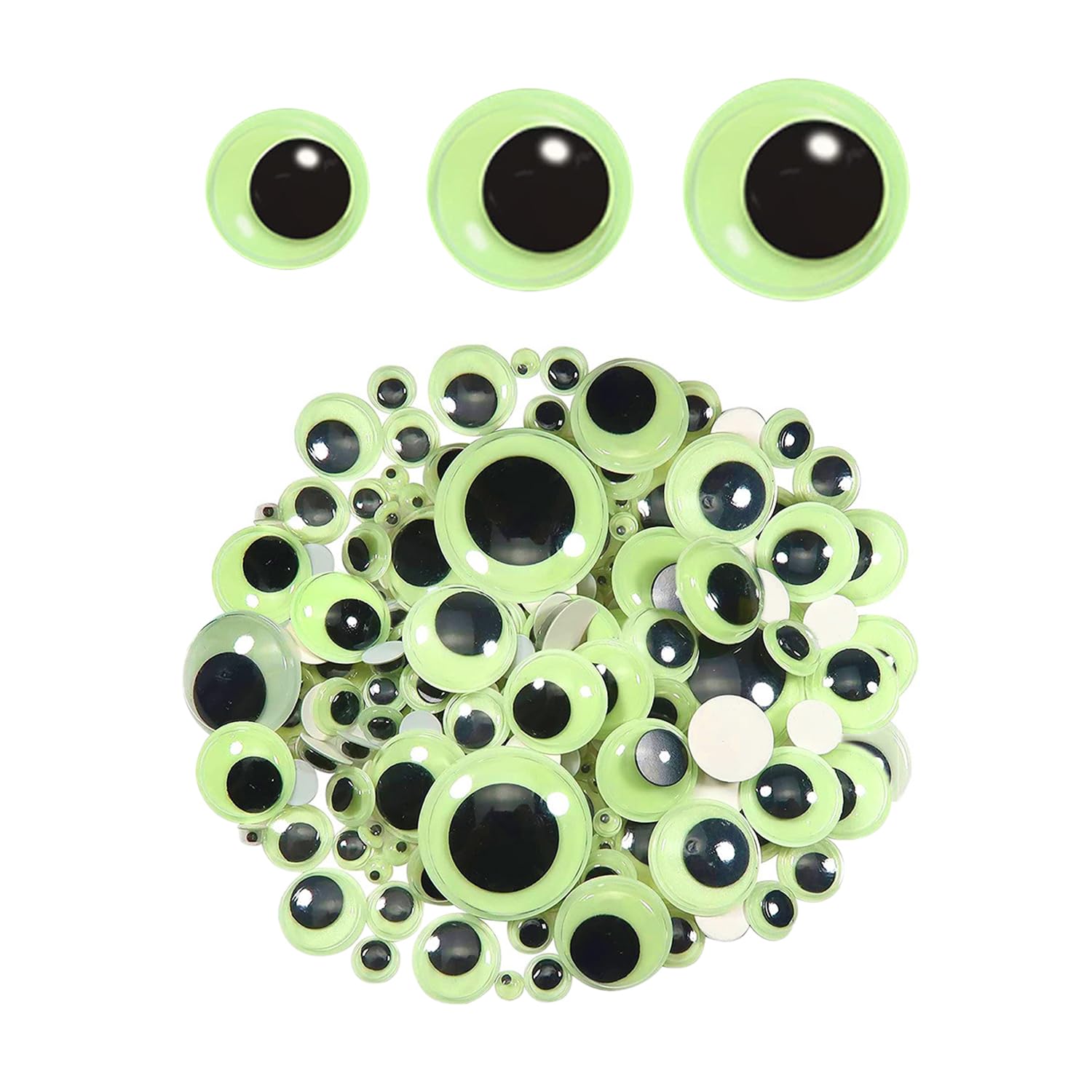 Ubsiuh Green 300 Blink Stickers, Luminous Cute Eyes, Self-Adhesive Handmade Decoration, School Diy Materials, Children's Creative Supplies.