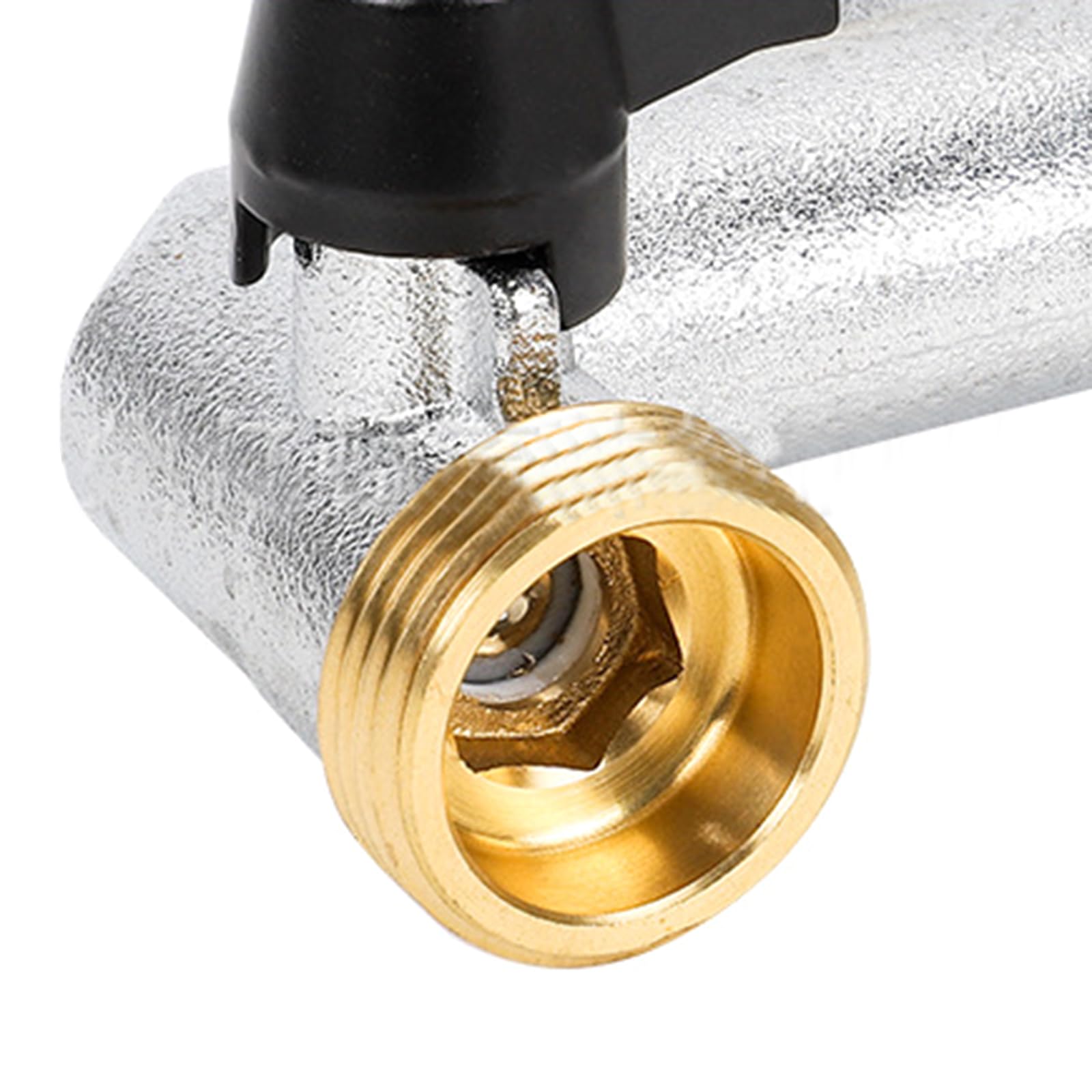 Timemetl Splitter Per Rubinetto A 2 Vie 3/4" Con Valvole Individuali - Adattatore In Lega Di Zinco Con 2 Connettori - 4