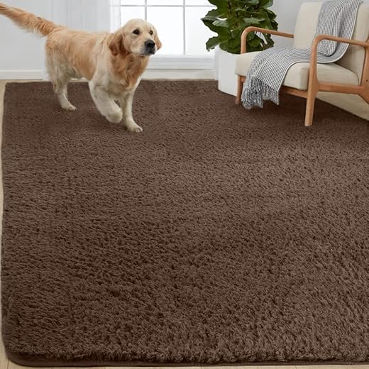 Gorilla Grip Soft Faux Fur Area Rug, Washable, Shed and Fade Resistant, Grip Dots Underside, Fluffy Shag Indoor Bedroom Rugs, Easy Clean, for Living Room Floor, Nursery Carpets, 3x5 FT, Steel Gray