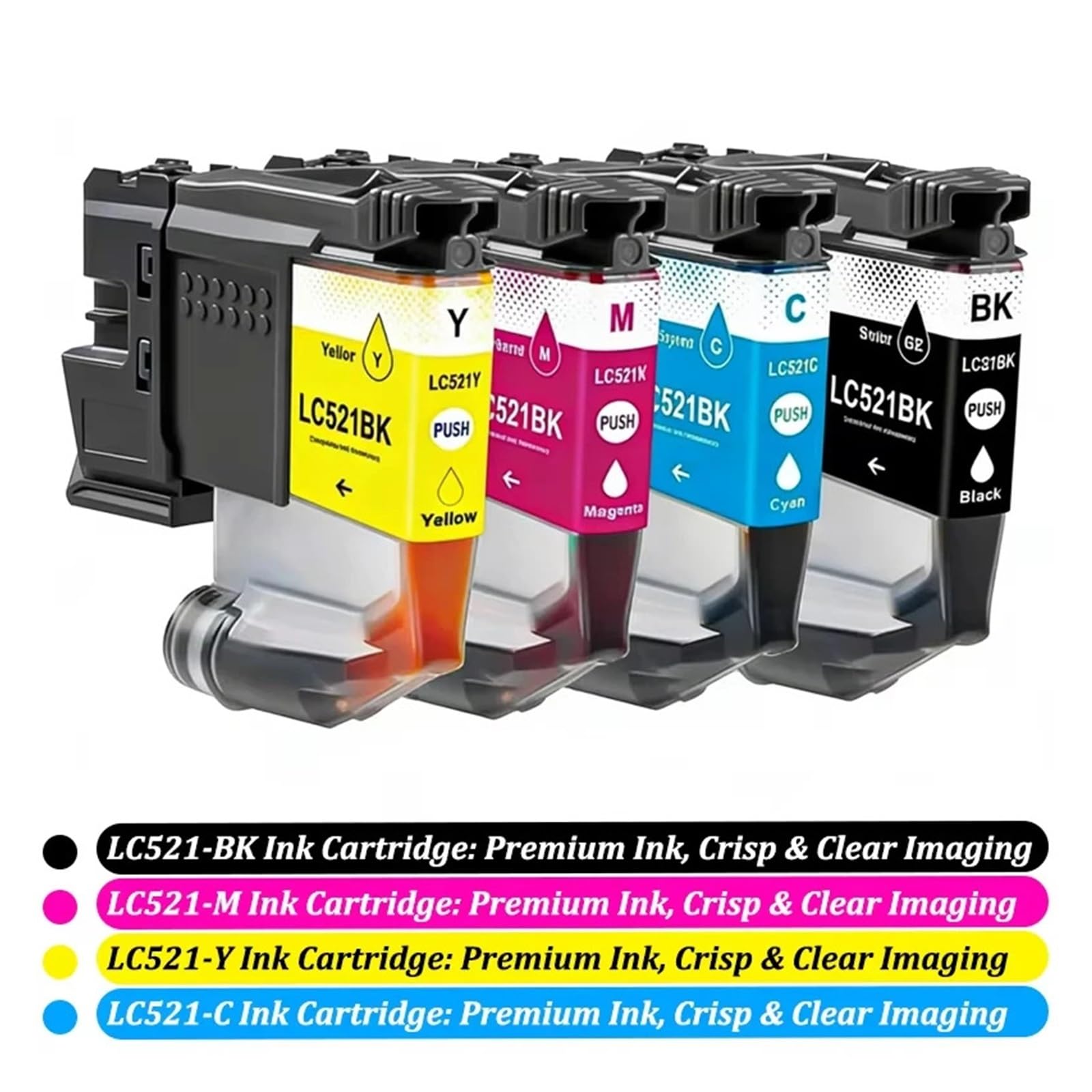 Compatibile con Brother, inchiostro a 4 colori LC521
