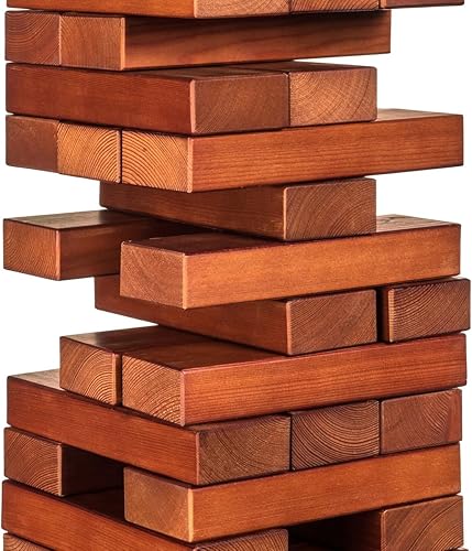 Miniatura 8 de Tailgating Pros Maderas gigantes de primera calidad con caja de madera natural  Juego gigante para patio al aire libre, la torre crece hasta más de