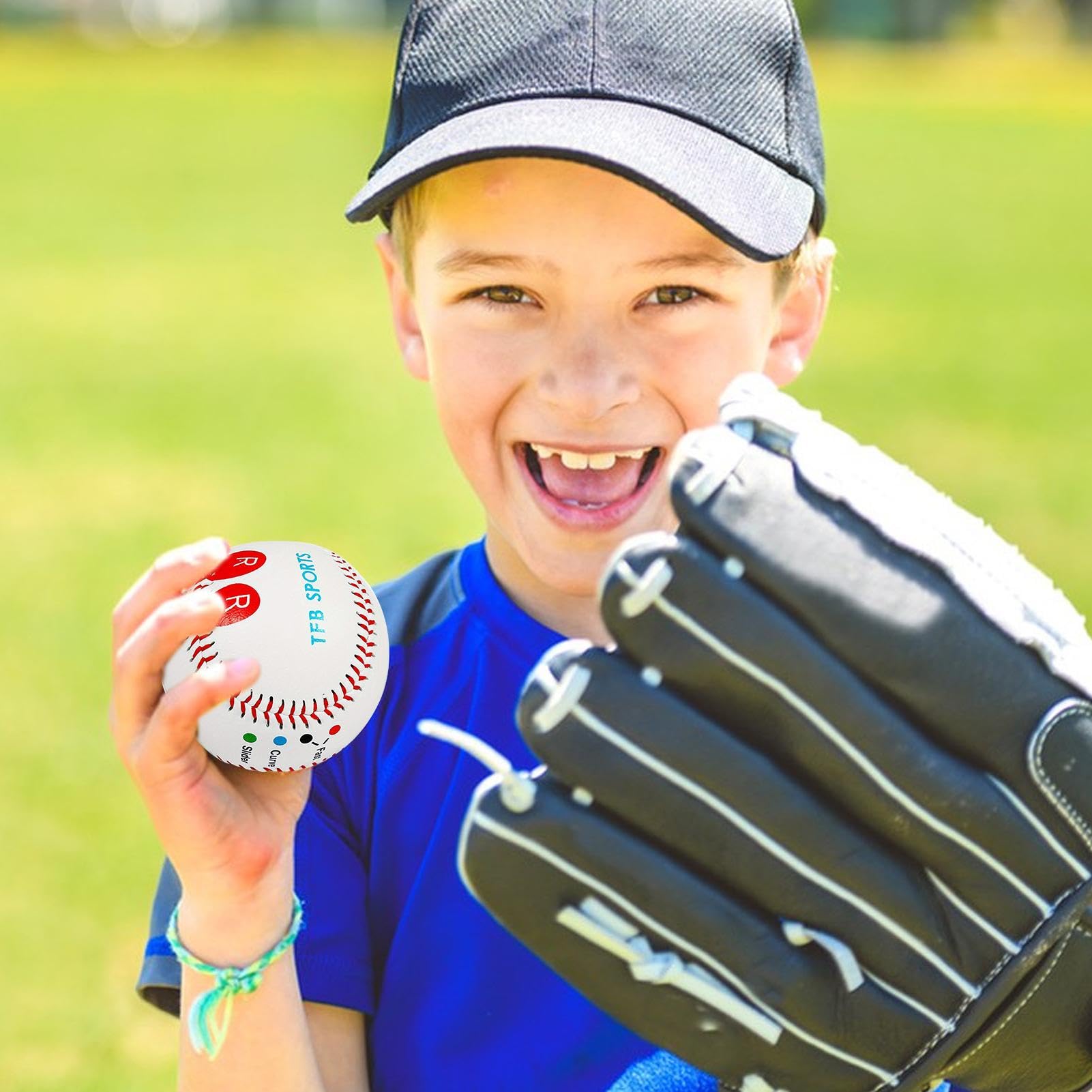 Baseball Pitch Training Ball | 9 Inch Bullet Ball Baseball with Color Coded Finger | Baseball Pitching Grip Trainer, Weighted Baseball Balls for Increase Pitch Velocity, Learn Multiple Pitching