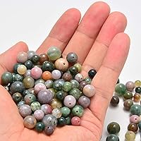 Vista 45 de 200 cuentas redondas y sueltas de cristal de cuarzo gris natural de 0.32 pulgadas (8 mm) para joyería y manualidades