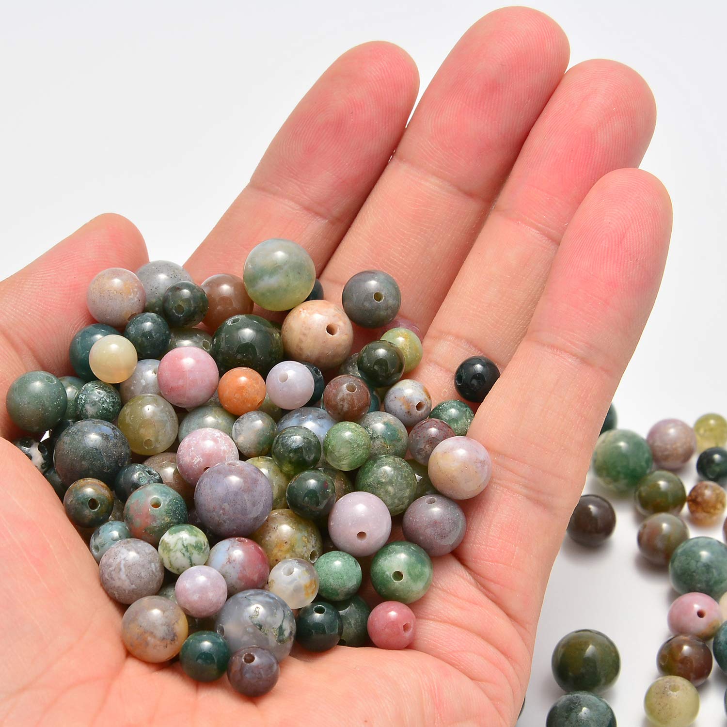 Set De 7 Dés Polyédriques En Agate Indienne Naturelle – Pierres Semi-précieuses Polies, Idéal Pour RPG, D&D, Méditation Et Déco