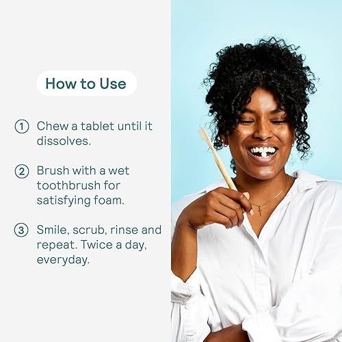 Miniatura 7 de HUPPY Tabletas de pasta de dientes, nano hidroxiapatita, blanqueamiento natural, sin flúor y remineralizante, pestañas de viaje, sabor a carbón, 62