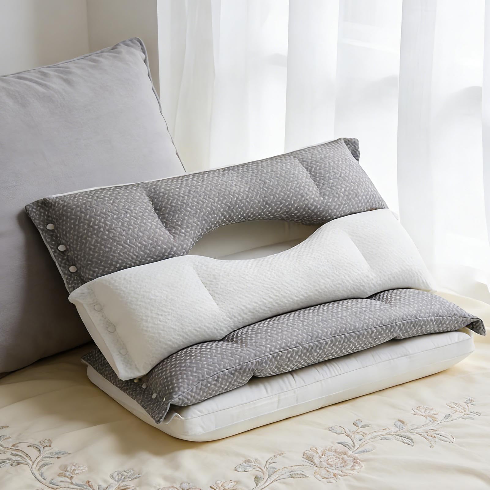 Almohada de descanso adaptativa – Cojín de apoyo postural, almohadilla de alineación de la cabeza, estructura terapéutica de equilibrio corporal, estructura de innovación del sueño, diseño de gestión