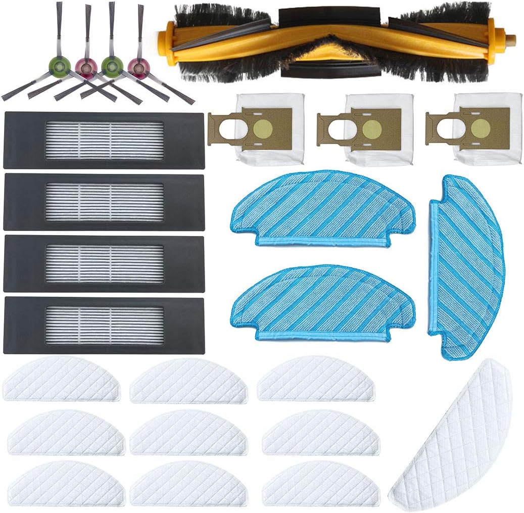 25Pc/Set Main Brush Side Brush Filter Dust Bag for ECOVACS DEEBOT OZMO T8 AIVI/ T8 MAX, OZMO N8/ N8 PRO+/ N8+/ N8 PRO Vacuum Cleaner