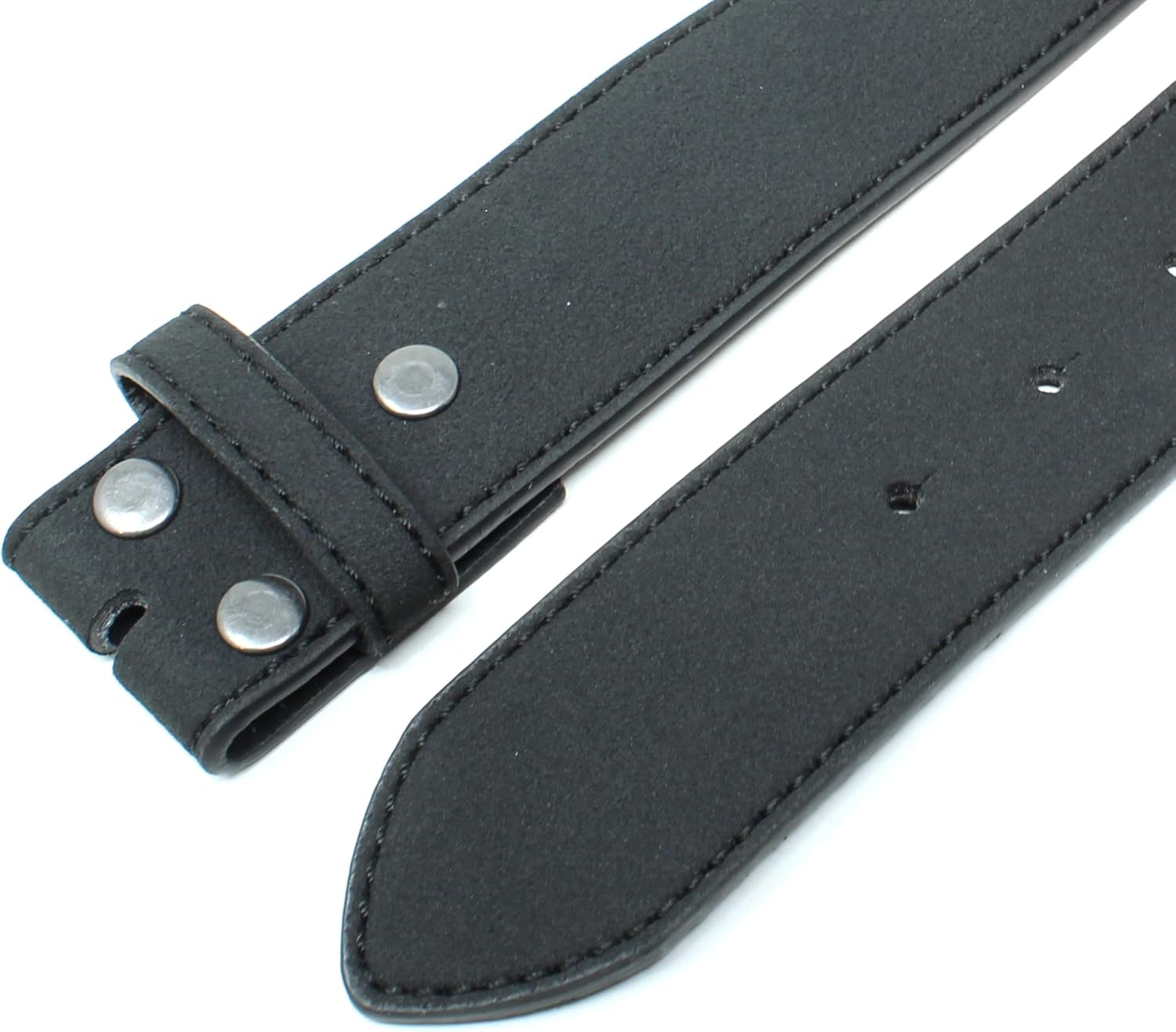 BC Belts Leather Belt Strap with Suede Texture and Stitched Edge 1.5" Wide with Snaps - Image 3
