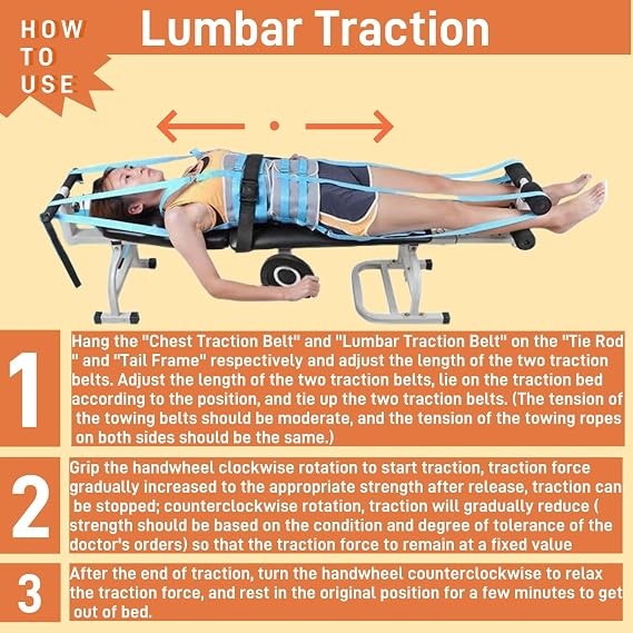 Lumbar Decompression Table with Cervical Traction by Lumbar Bench | Realign Vertebrae & Alleviate Lumbar Strain | Full Body Stretching Device for Neck, Back, Knee, and Hip | Relieve Pain