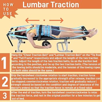 Lumbar Decompression Table with Cervical Traction by Lumbar Bench | Realign Vertebrae & Alleviate Lumbar Strain | Full Body Stretching Device for Neck, Back, Knee, and Hip | Relieve Pain