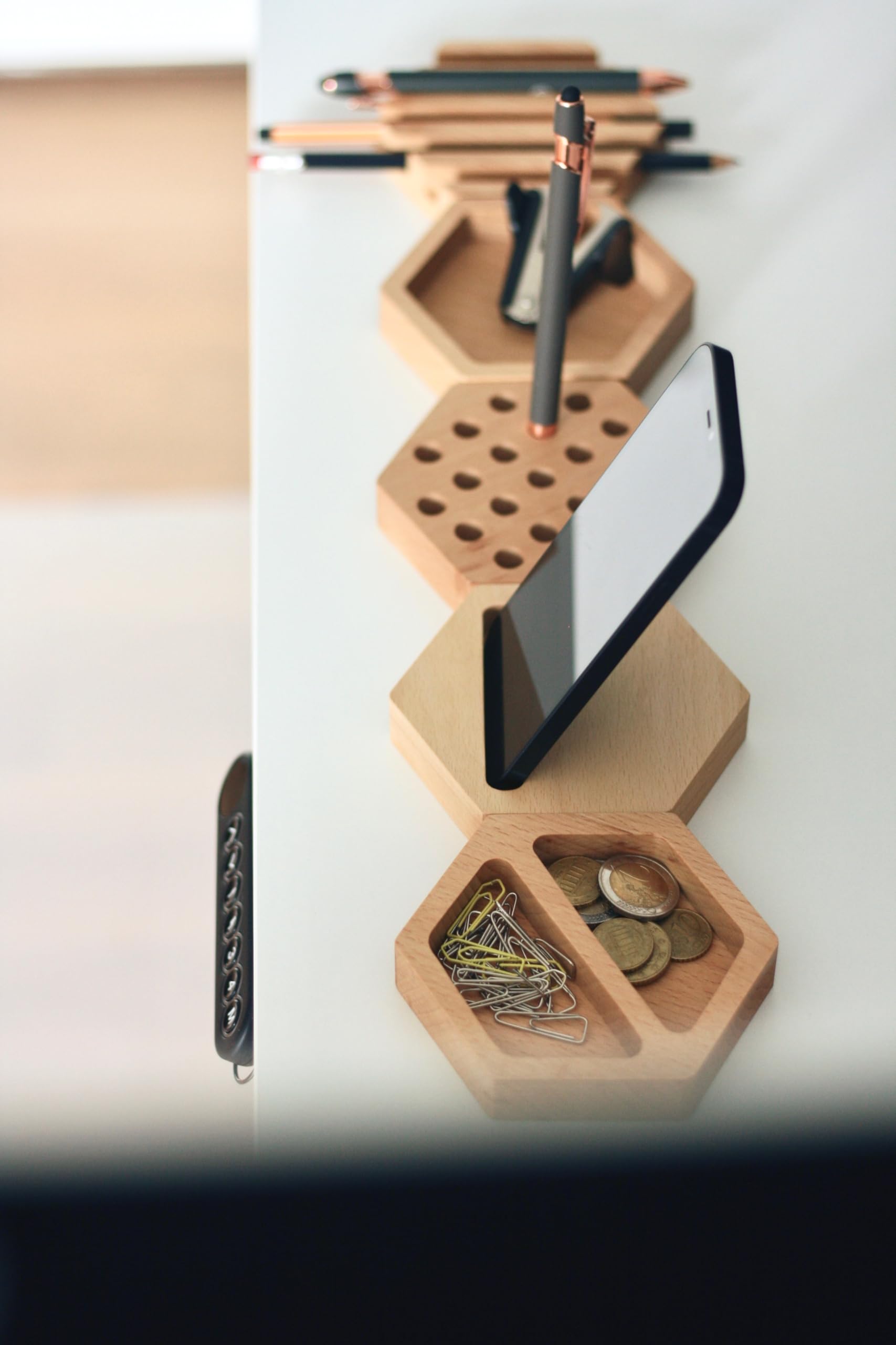 anaan Puzzle Bureau Organizer Houten Pennenhouder Bureauorganizer