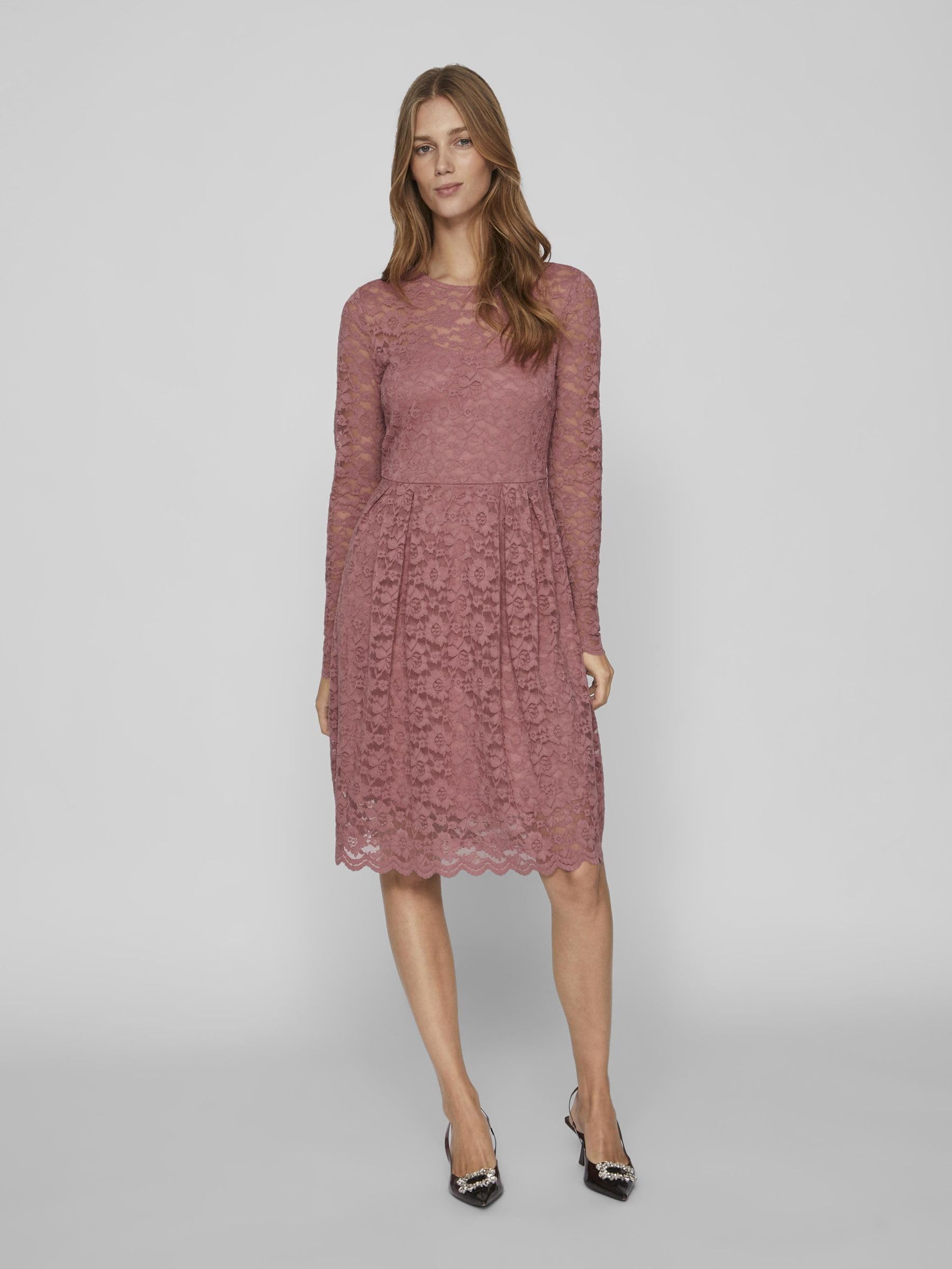 Vila Damen Vikalila L/S Lace Dress - Noos Dress