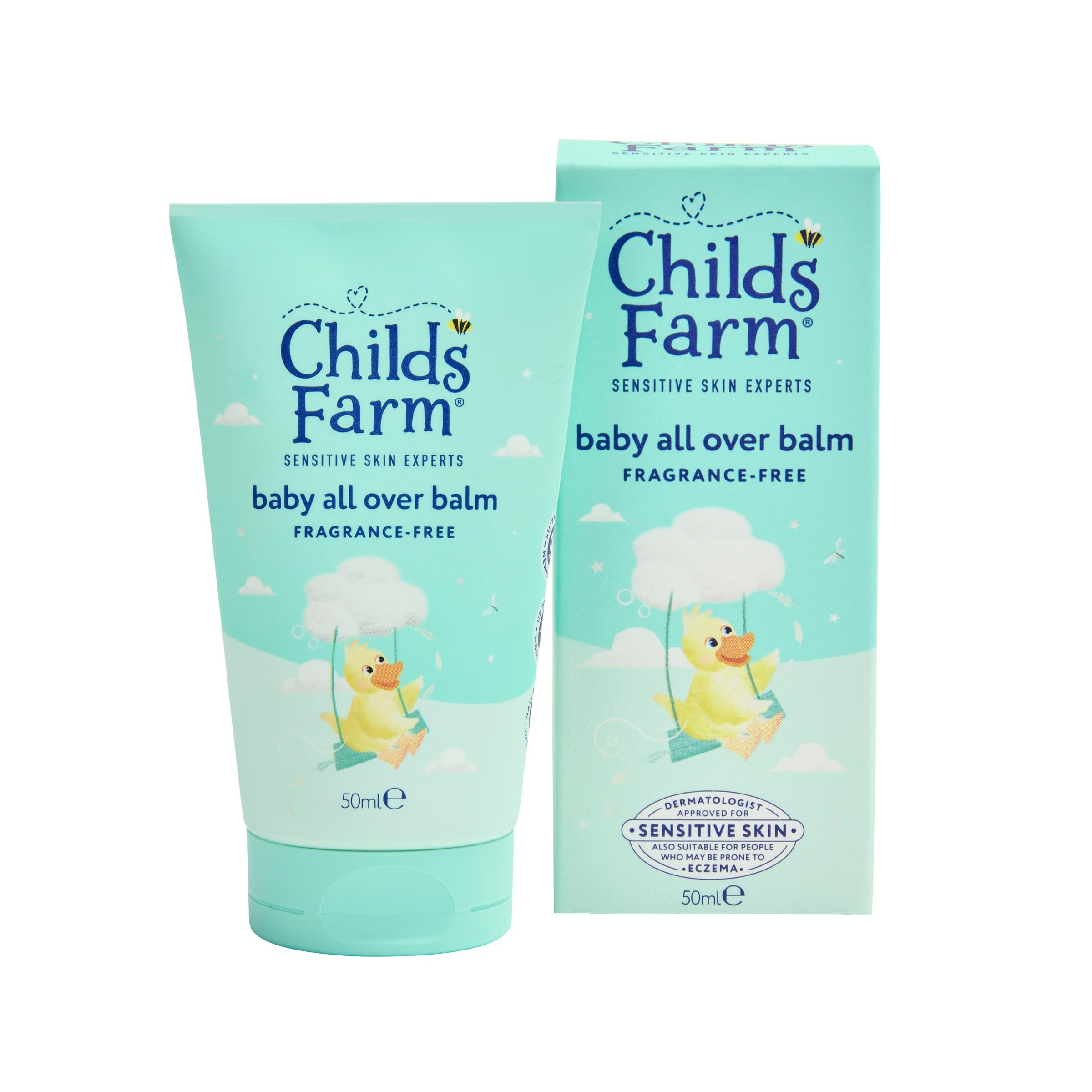 Childs Farm Baby All Over Balm, Fragrance Free | Soothing, Moisturising & Hydrating | Suitable for Newborns with Dry, Sensitive & Skin, 50ml