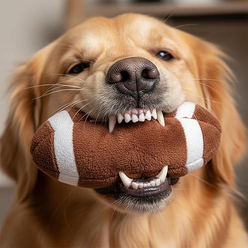 Miniatura 4 de LUOZZY Juguete de peluche con forma de rugby para masticar, juguetes de fútbol para perros, juguetes interactivos para perros, juguetes deportivos
