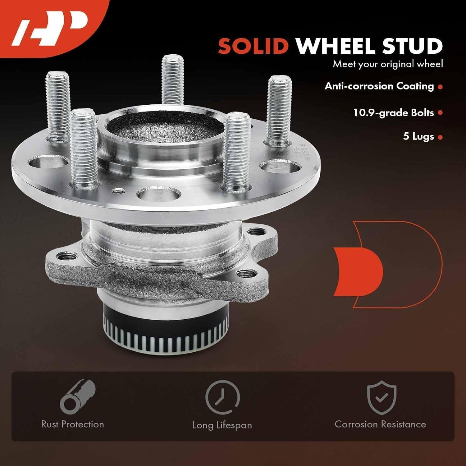 A-Premium Rear Wheel Bearing and Hub Assembly with 5-Lug Compatible with Hyundai Tucson 2010-2015, Sonata 2010-2014, Azera 2011-2017 & Kia Optima 2011-2015, Sportage 2011-2016, Cadenza, Rondo - Image 7