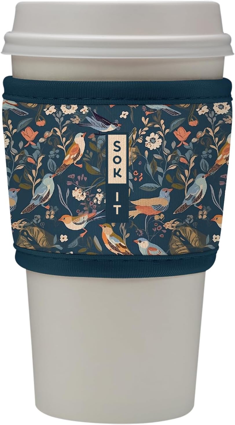 Sok It HotSok Coffee & Tea Reusable Insulated Neoprene Cup Sleeve (Early Birds, One Size Coffee Sleeve)