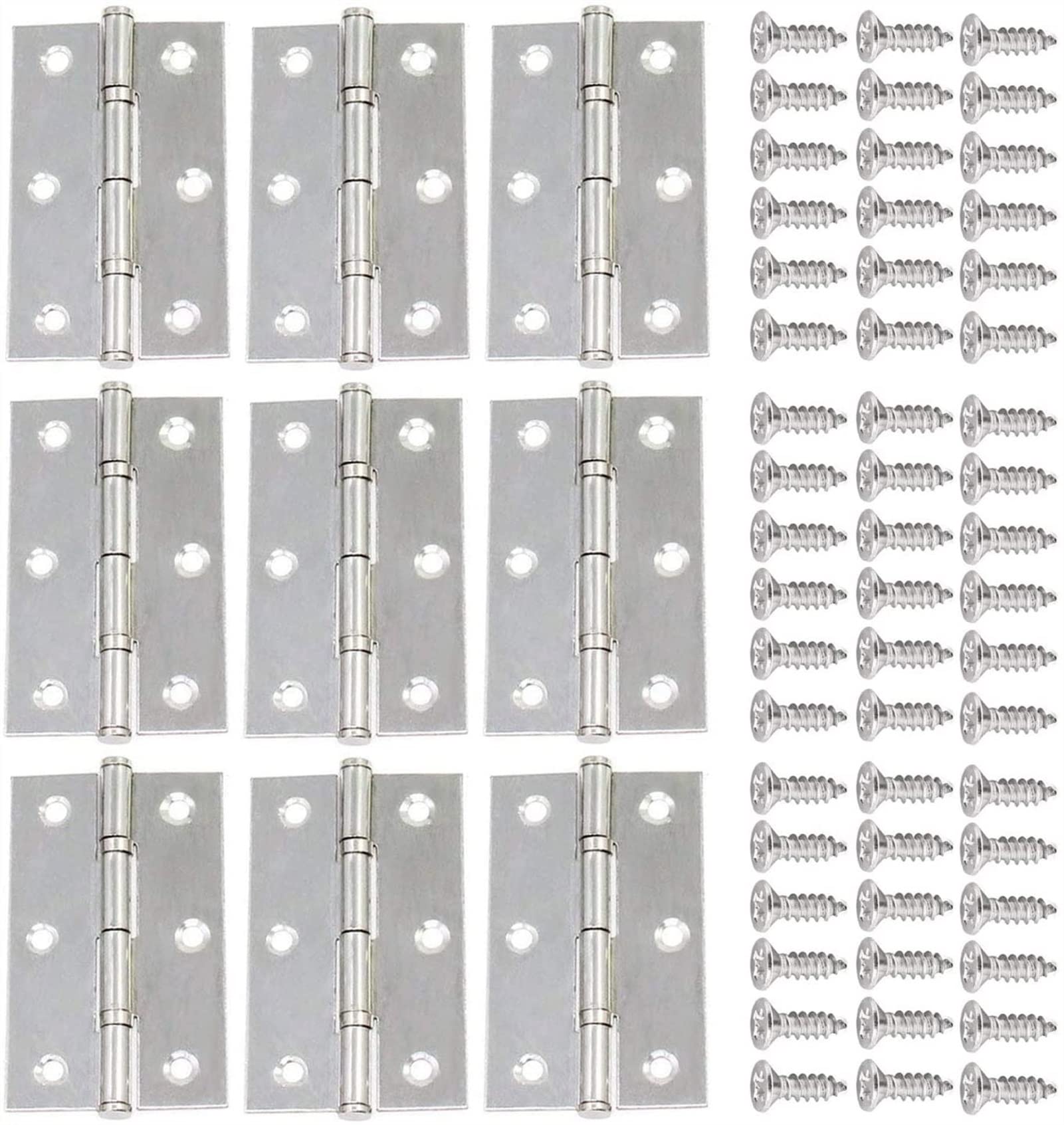Nvsfzgiyg 3Inch 10Pcs Small Cabinet Door Stainless Steel Miniature Mini Hinge 3 Inch Flat