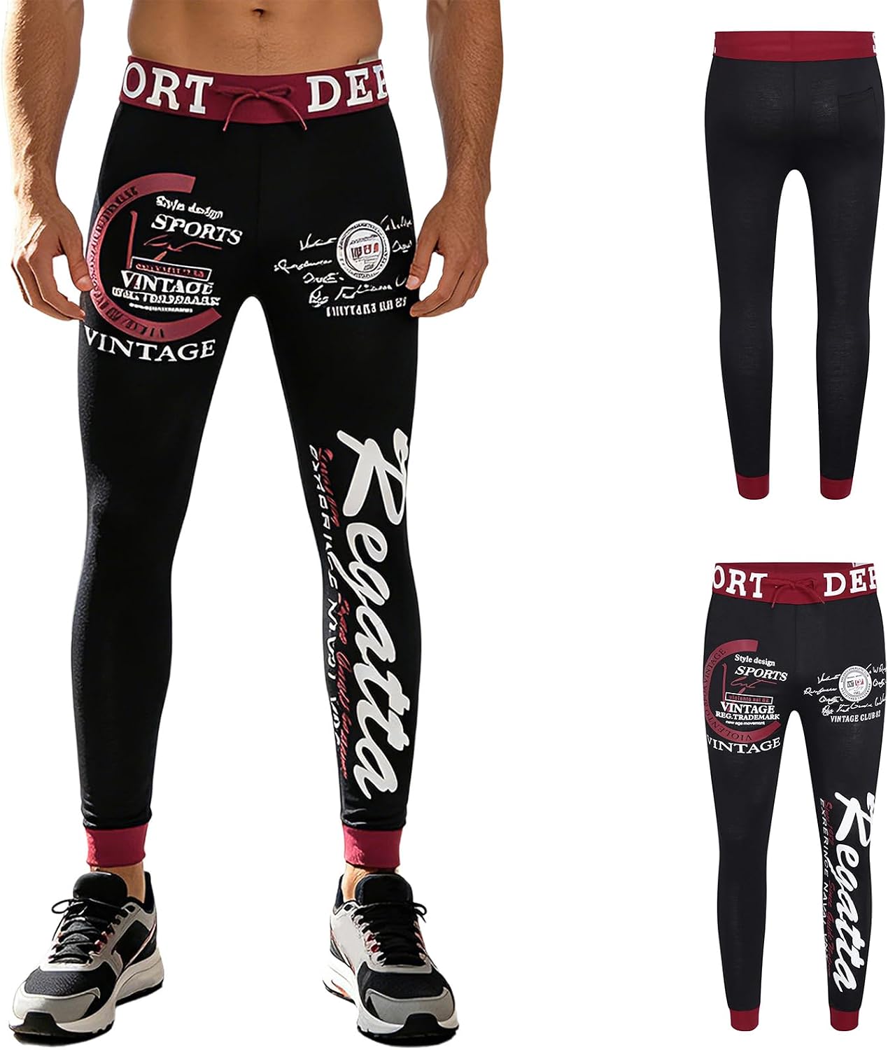 Yhong Men Slim Leg Pants Dance Costumes Jogger Sweatpants Jazz Hip-hop Dancewear Workwear for Gym Fitness Workout
