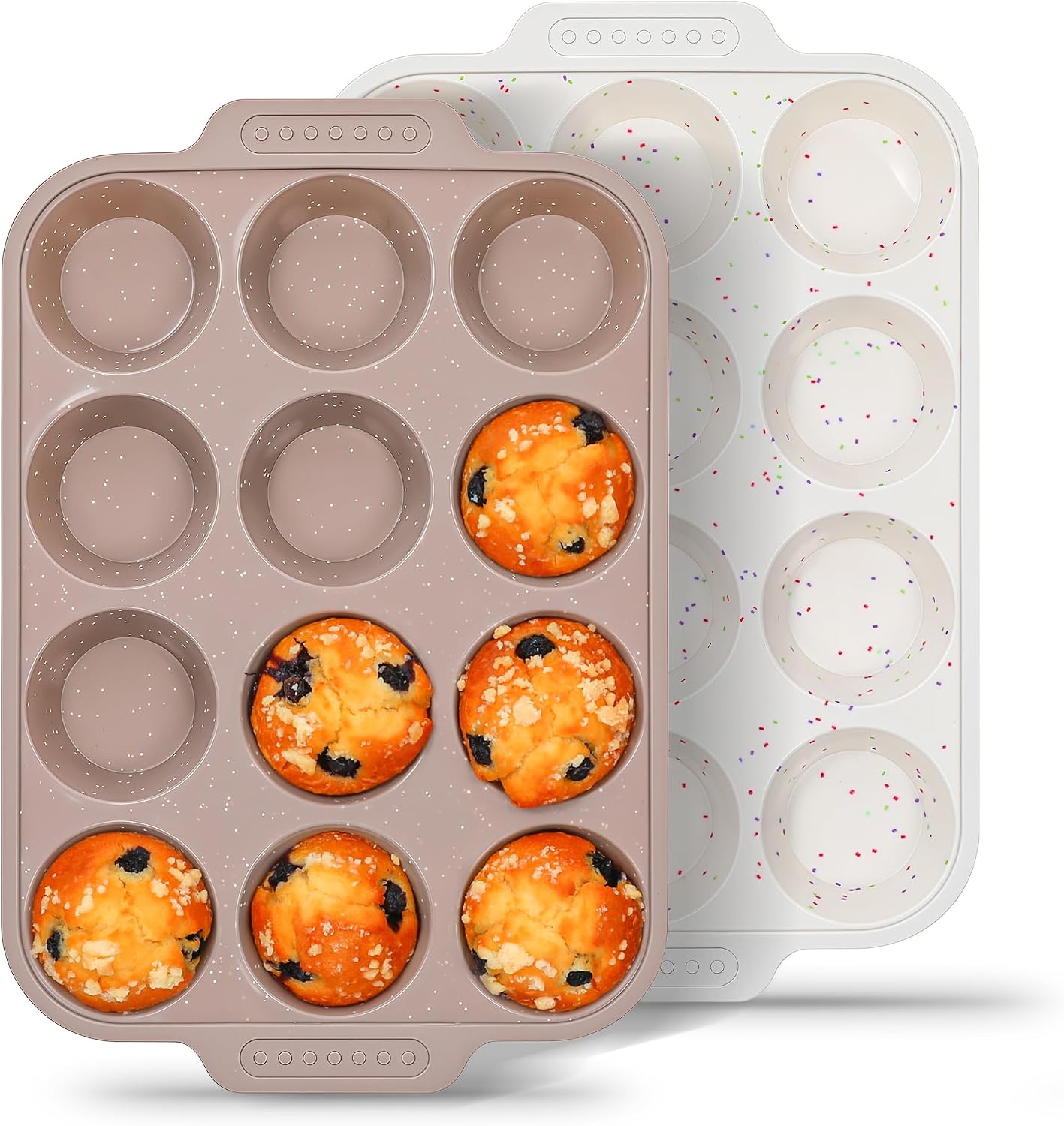 Silicone Muffin Pans for Baking with Metal Reinforced Frame