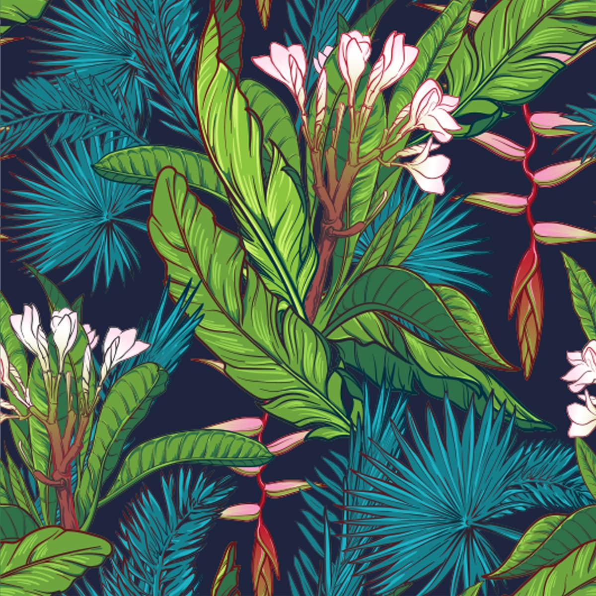 Floral Upholstery Fabric for Chairs,Flower and Palm Leaves Outdoor Fabric by The Yard,Green Tropical Botanical Decorative Fabric for Upholstery and Home DIY Projects,10 Yards,(L920*W150cm) Teal Pink