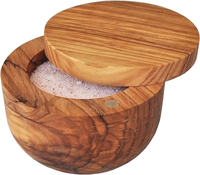 Naturally Med Olive Wood Salt Keeper