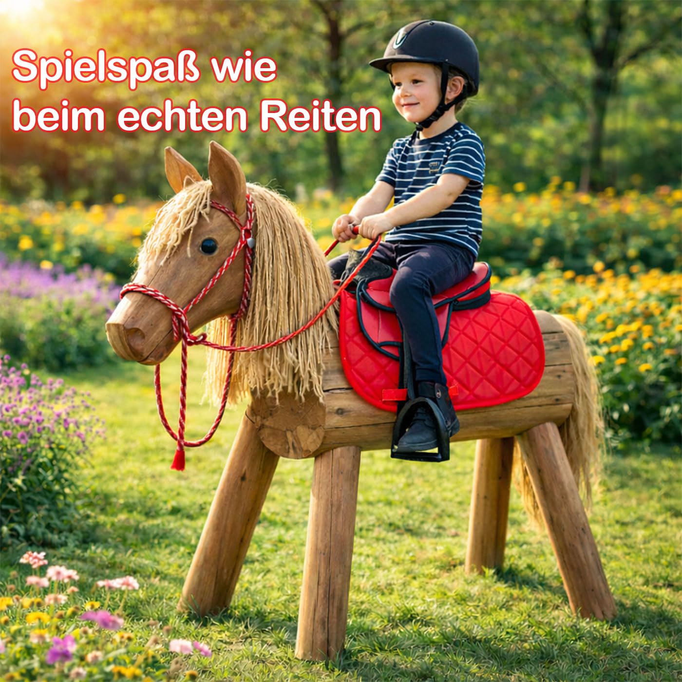 German Riding «My Little Pony» Set de silla de montar para Shetland, Rojo, 30.5 cm