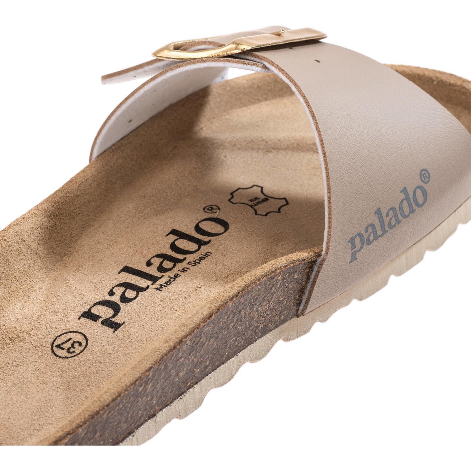 Palado Pantoletten Damen Malta EGS Matt – bequeme Sandalen Made in Spain - Hausschuhe mit dämpfendem Kork-Fußbett - modische Sommerschuhe