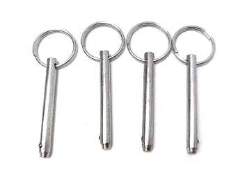 4 Pack Marine Hardware,Simple Insert Quick Release Pin, Diameter 1/4"6.35mm, Usable Length 1.85"47mm, Overall Length 2.36"60mm, Bimini Top Pin