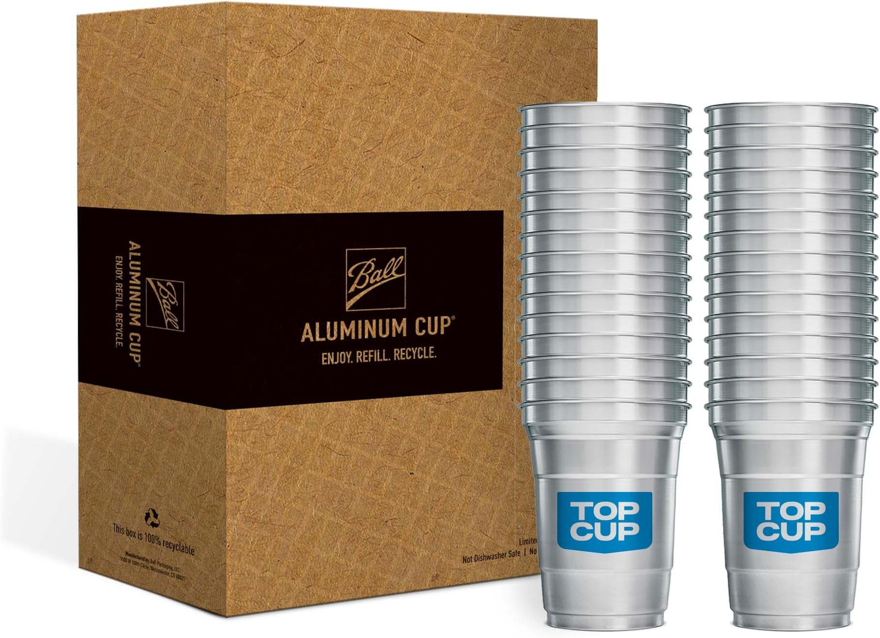Recyclable Party Cups, 16 oz. Cup, 30 Cups Per Pack