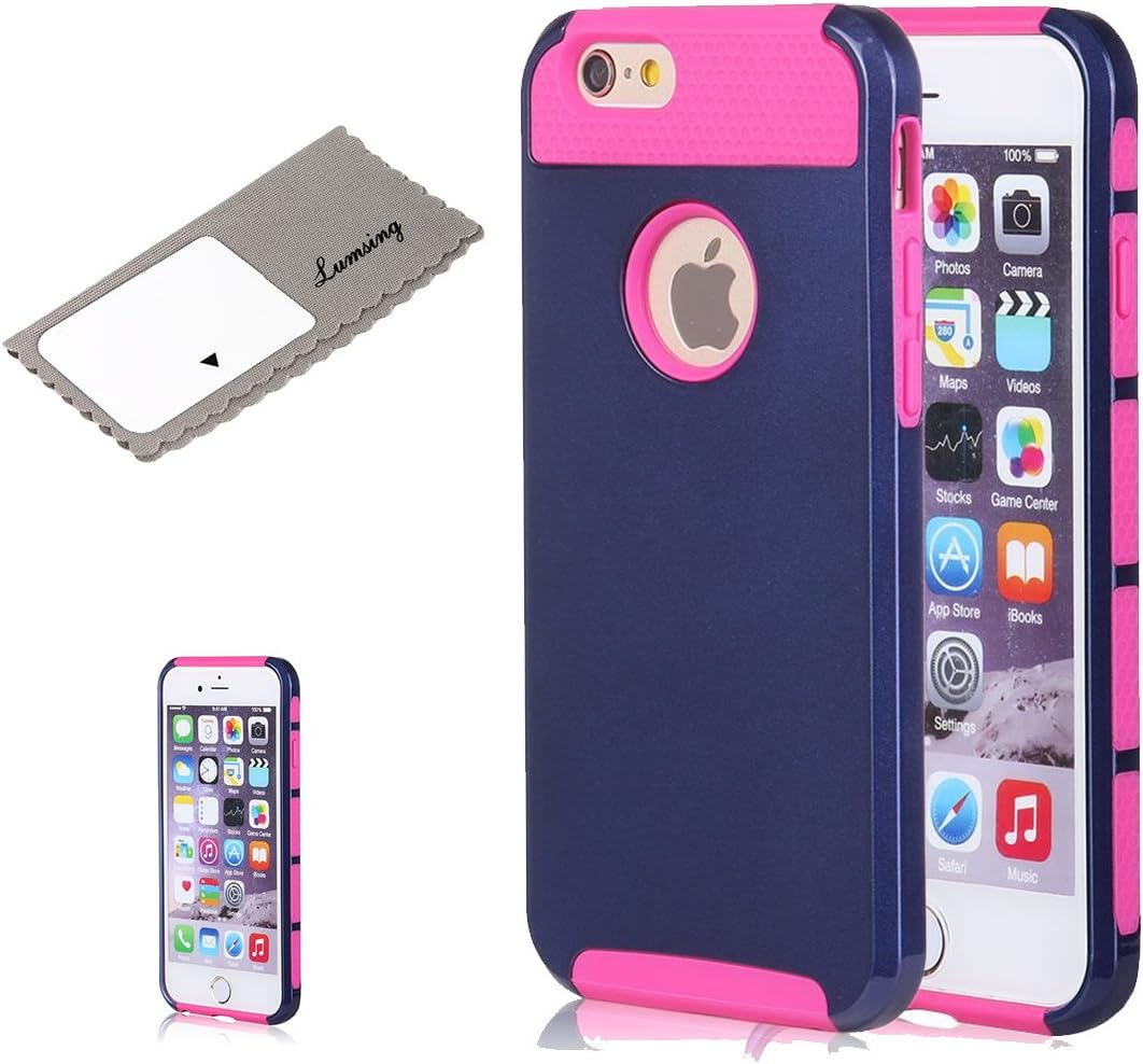 iPhone 6s Case, iPhone 6 Case, Lumsing Hybrid High Impact Double Layer Armor Defender Case Protective Cover for Apple iPhone 6/6s 2 in 1/Blue