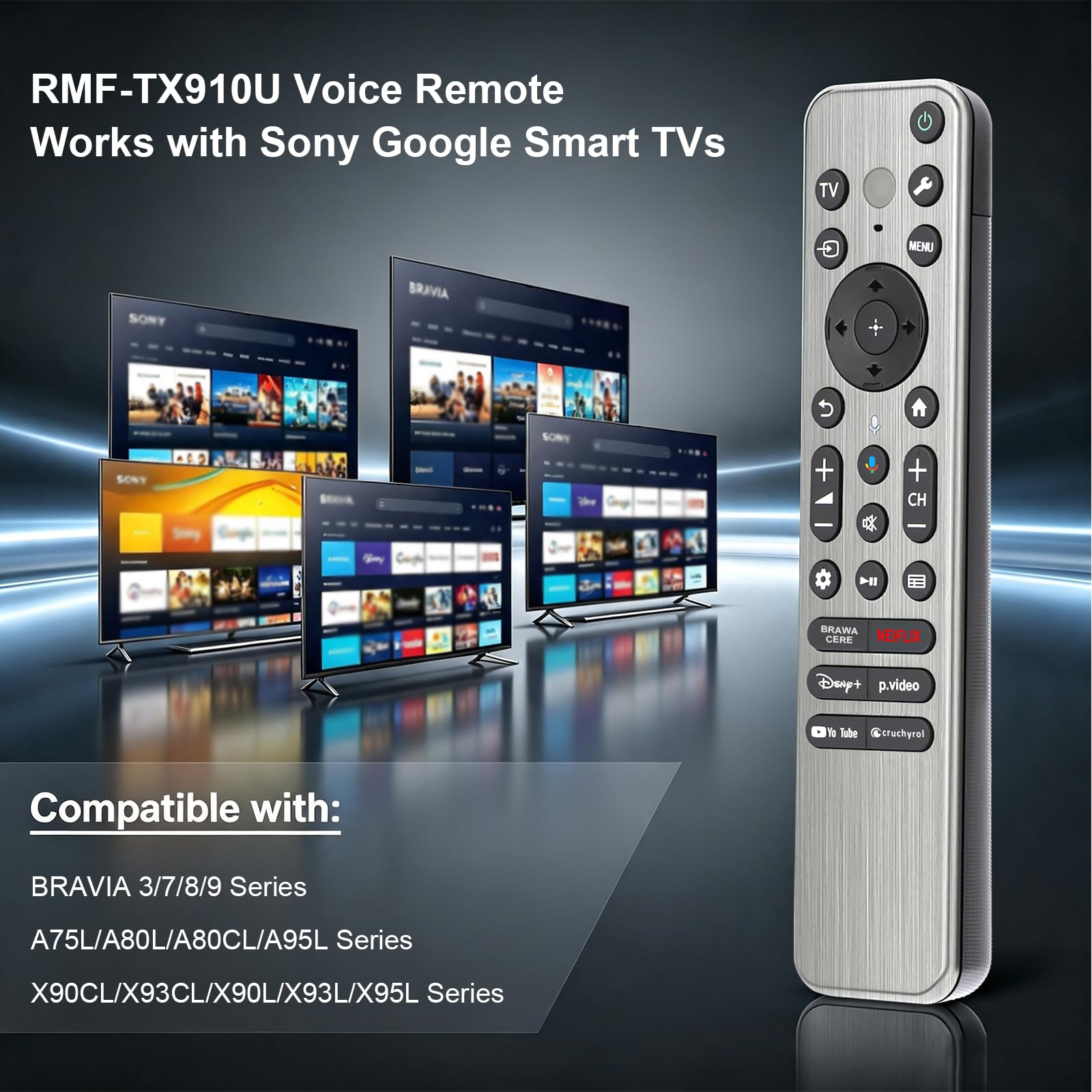 per Sony-Voice-Remote-Control con pulsanti retroilluminati Funziona con