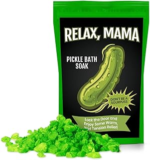 Relax Mama Pickle Bath Soak - Fresh Dill Pickle Scent Bath Salts for Moms - Weird Spa Gift for Pickle Lovers, Funny Christmas Stocking Stuffers Women, Mothers Day