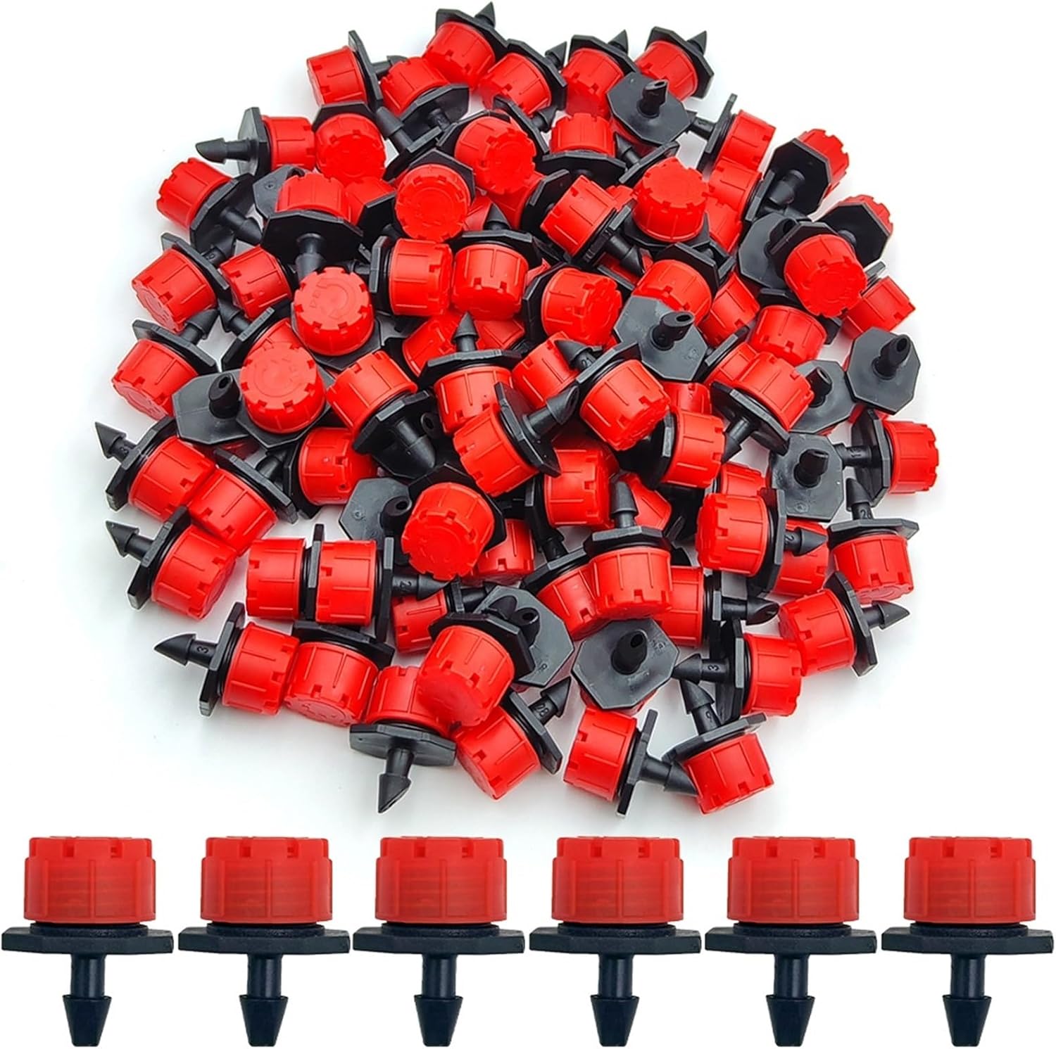 Drip Emitter 300 Pcs Adjustable 4/7mm Micro Nozzles 50Pcs for Flower Beds Vegetable Irrigation Dripper Emitter Watering Sprinkler Anti-Clogging