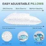 Oreiller de refroidissement pour dormir, oreillers en mousse de mémoire éparpillée Taille de la Reine 2 Oreiller de lit pour le dos latéral Sleeps, oreillers réglables cool pour les lits chauds avec housse lavable amovible