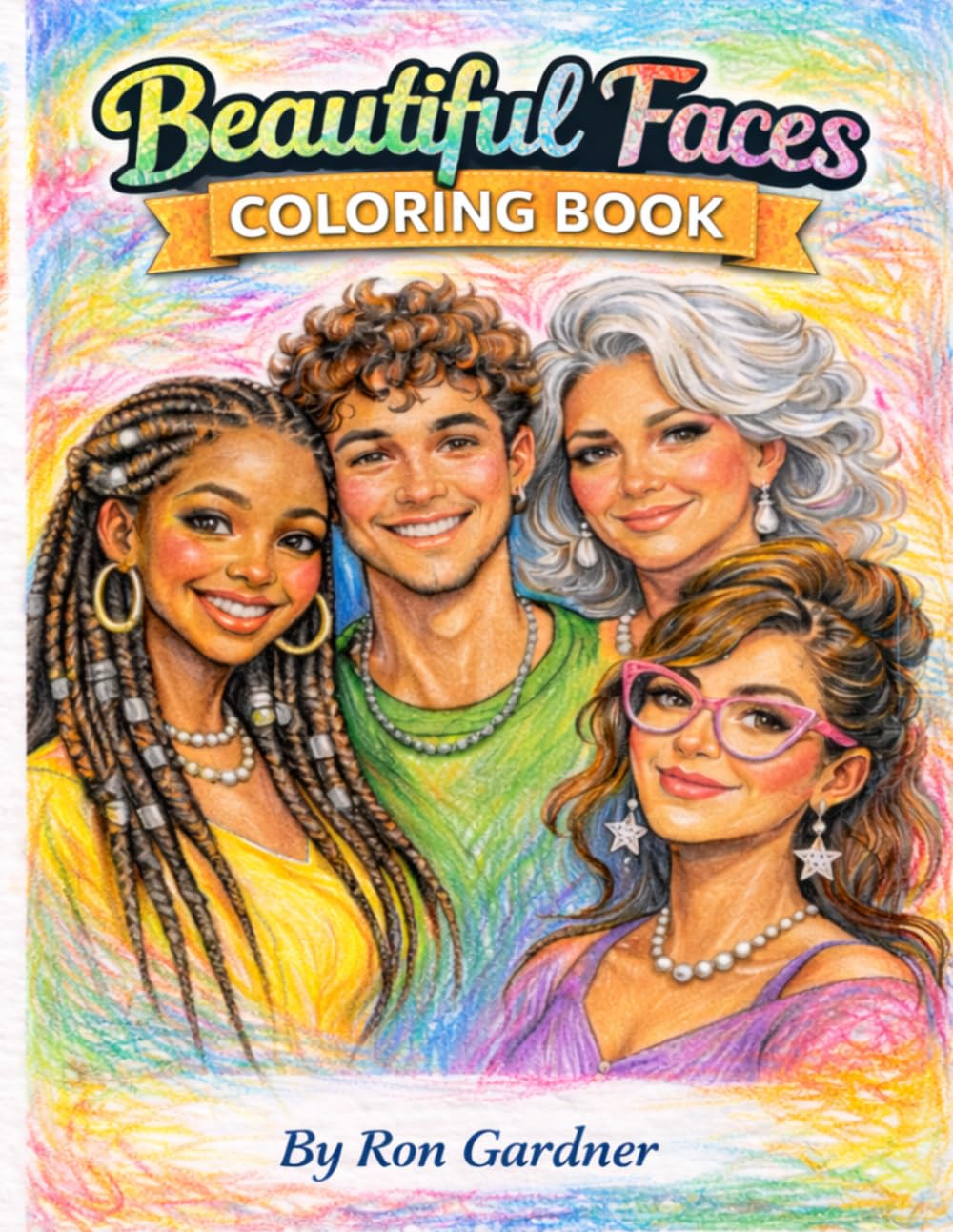Beautiful Faces Easy Coloring Book