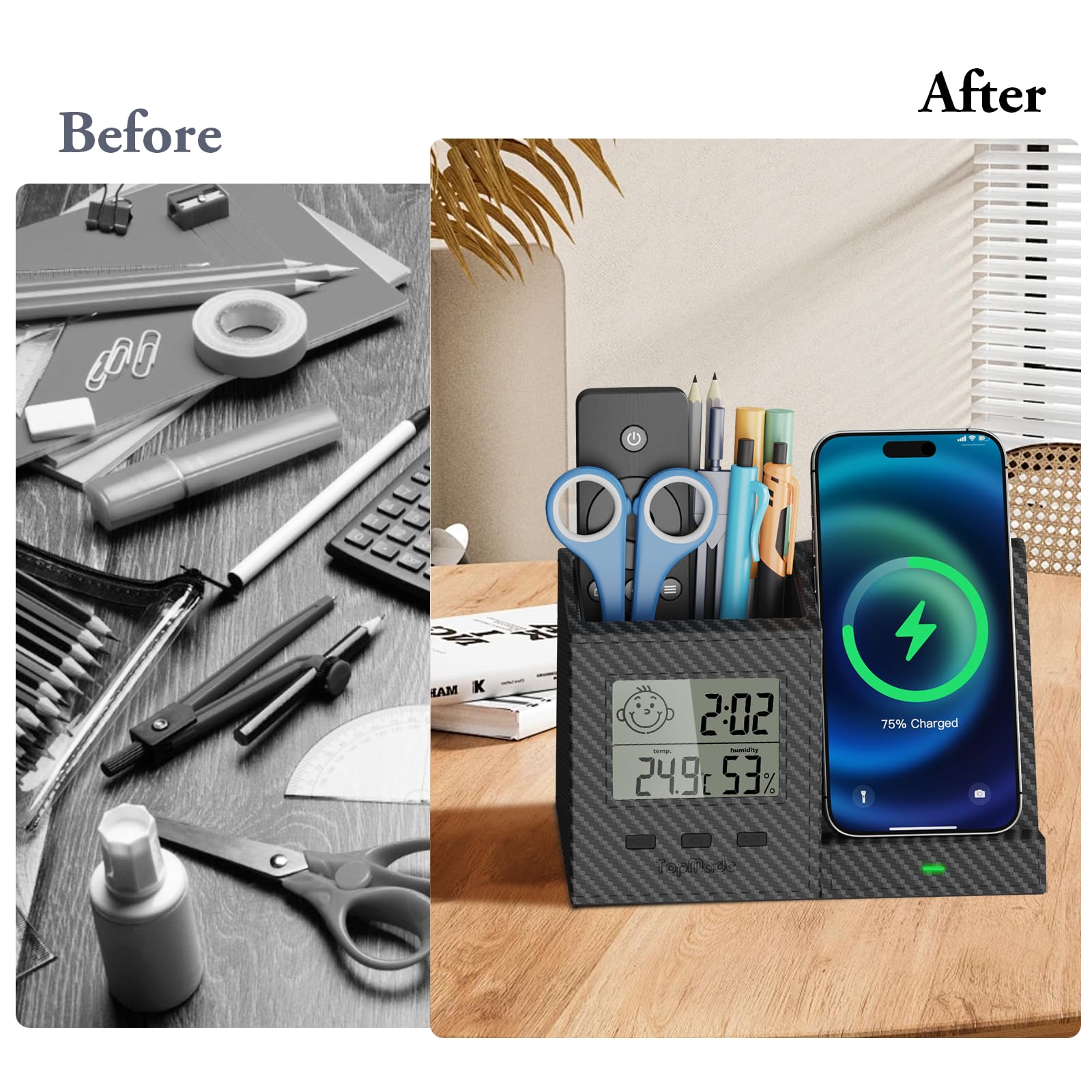 TopMade Wireless Charging Nightstand Organizer Gallery Image