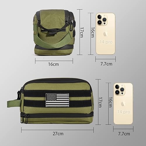 Miniatura 5 de Dinictis Neceser táctico, kit Dopp, bolsa de aseo de viaje para hombres, bolsa de afeitar resistente al agua, se adapta al cuidado de la piel