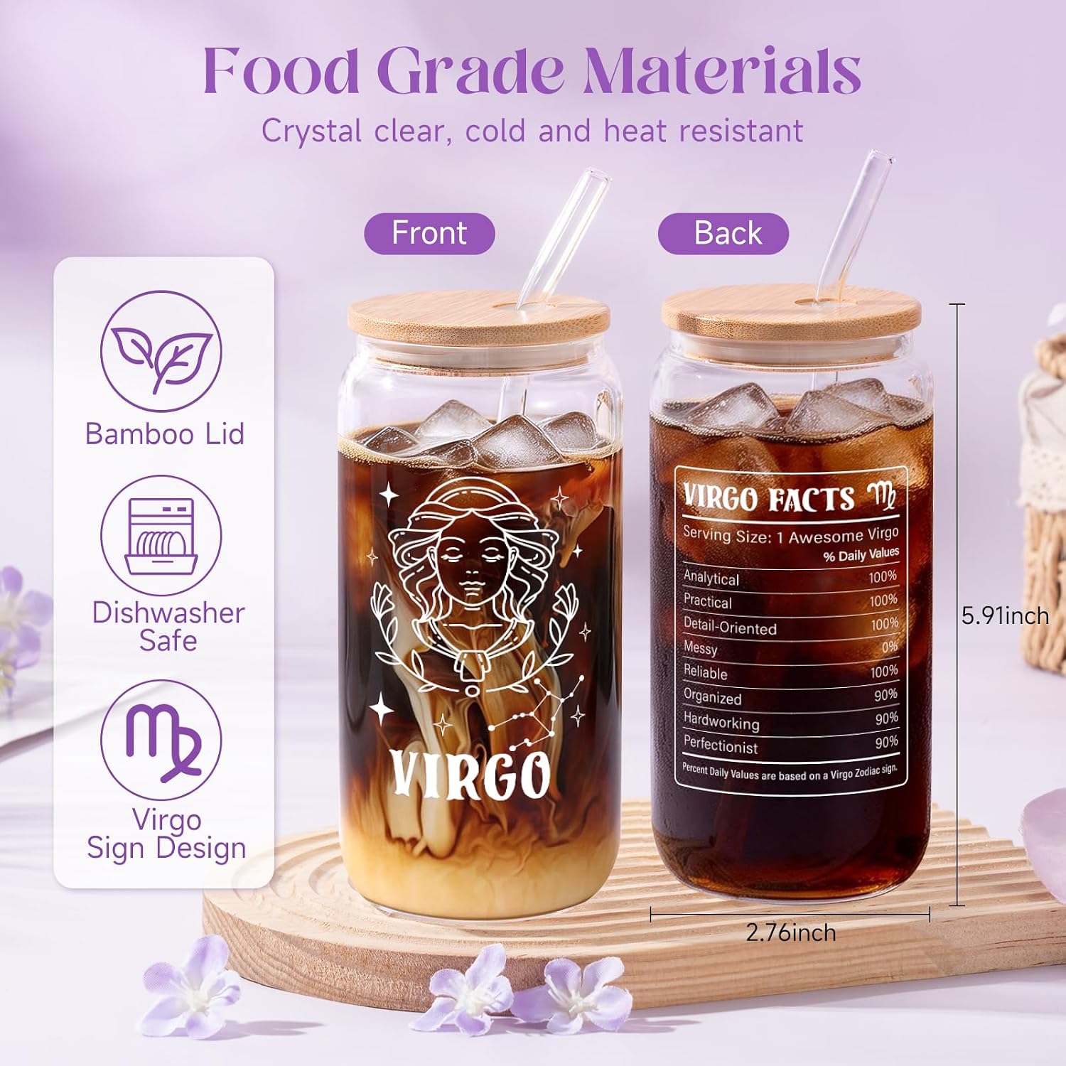 Virgo Gifts for Women, 12PCS Purple Virgo Zodiac Gift Set for Women