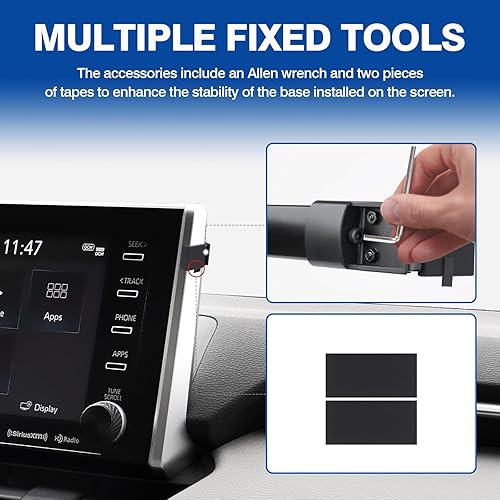 Vista 13 de Autorder Soporte de teléfono de automóvil para Toyota C-HR CHR 2019-2022, soporte de teléfono con organizador de tablero, pantalla de 8 pulgadas