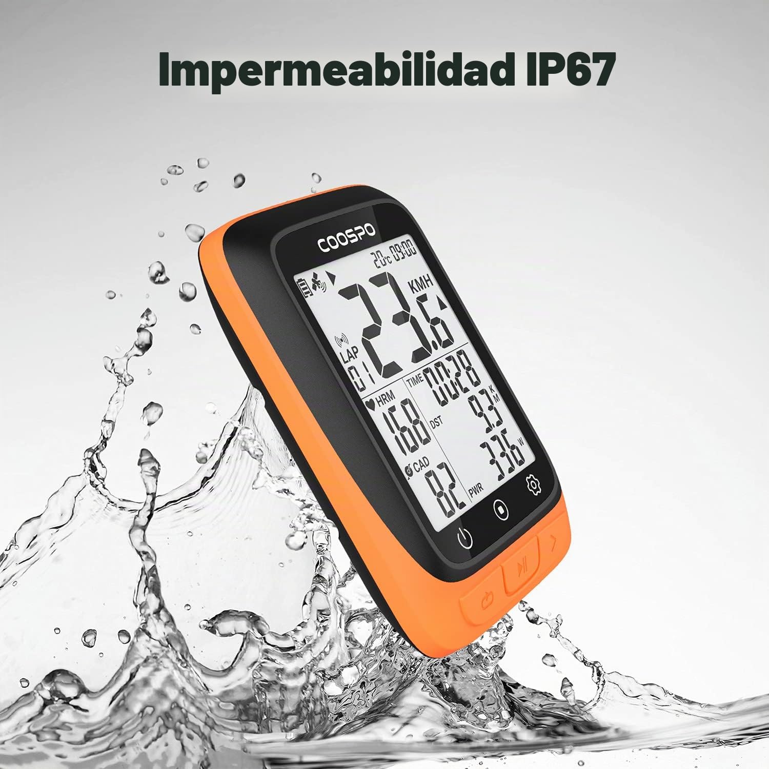 COOSPO BC107 Velocímetro inalámbrico, Alibración automática del Tiempo de adquisición de la señal, Impermeable IP67 | Bluetooth Ant+| 2,4 Pulgadas Retroiluminación Automática Adecuado para Todas Las