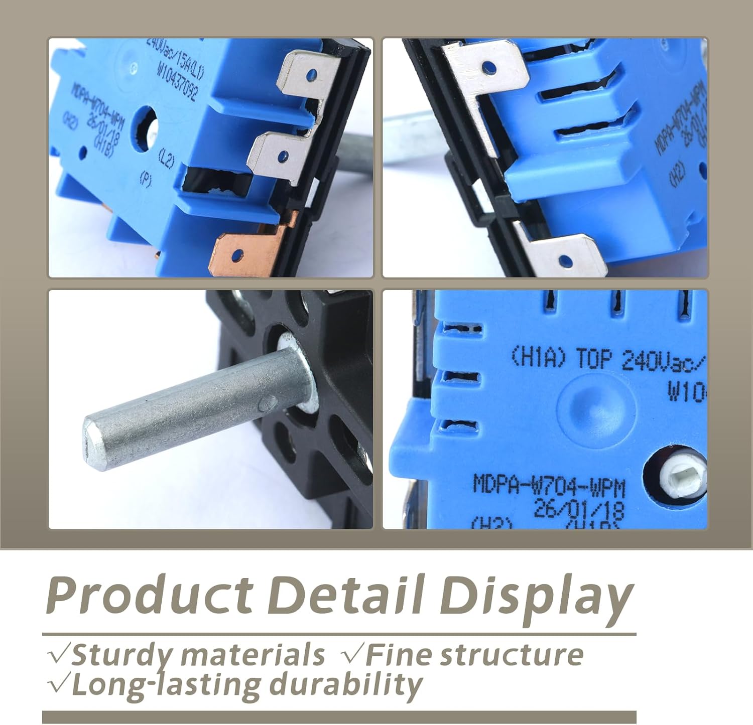 W10857622 Range Dual Infinite Control Switch Replacement for Whirlp for Maytag for KitchenAid for Jenn-Air for Kenmore for Sears, Replace AP5989899 PS11731368 W10437092 4383881 MDPA-W704-UNM