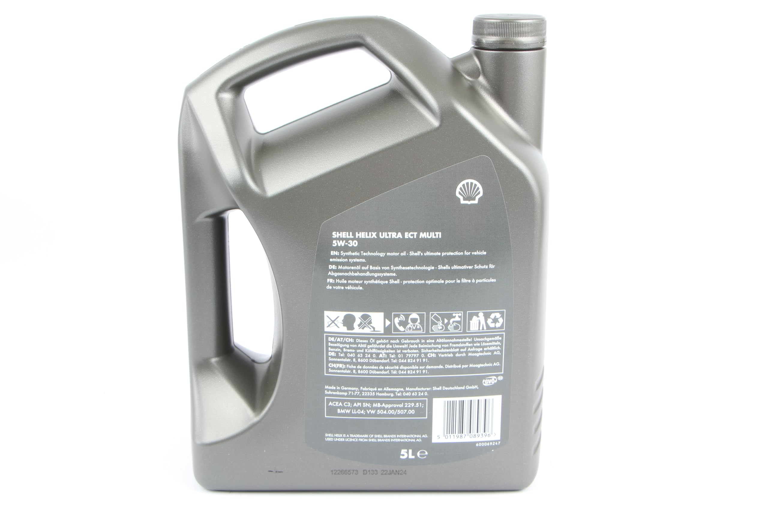 SHELL Motoröl 5W-30 Helix Motor Öl ACEA C3 API SN Ultra ECT Multi 5L Kompatibel mit VW Golf 7 Schrägheck 5G1, BQ1, BE1, BE2 Golf 4 Schrägheck 1J1 Golf 6 5K1 Golf 5 Schrägheck 1K1 POLO 9N