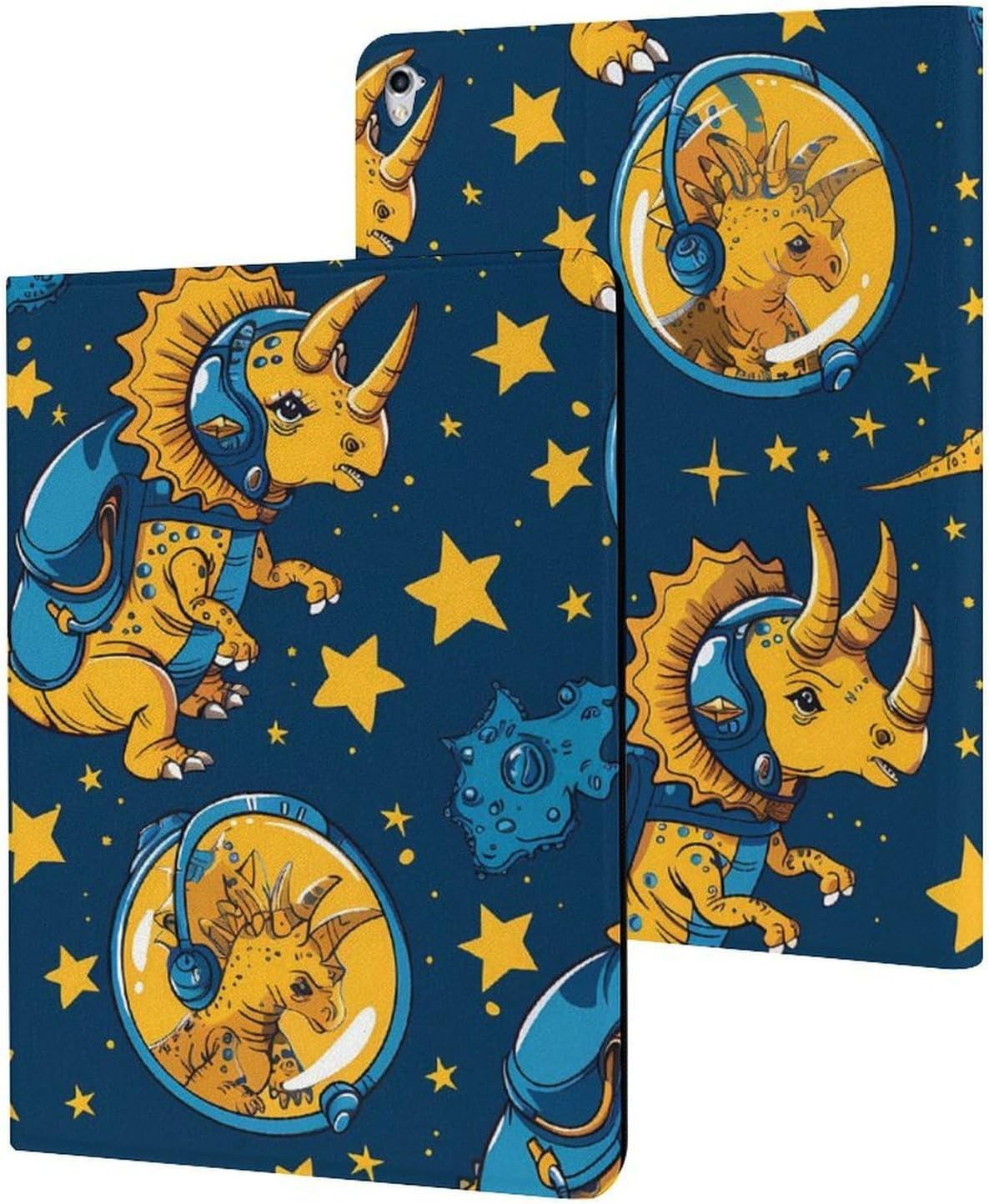 Triceratopss Dinos in Space Dinosaur Printed Case Trifold Stand Protective Cover Compatible with ipad Pro/2016 ipad Pro (9.7in)