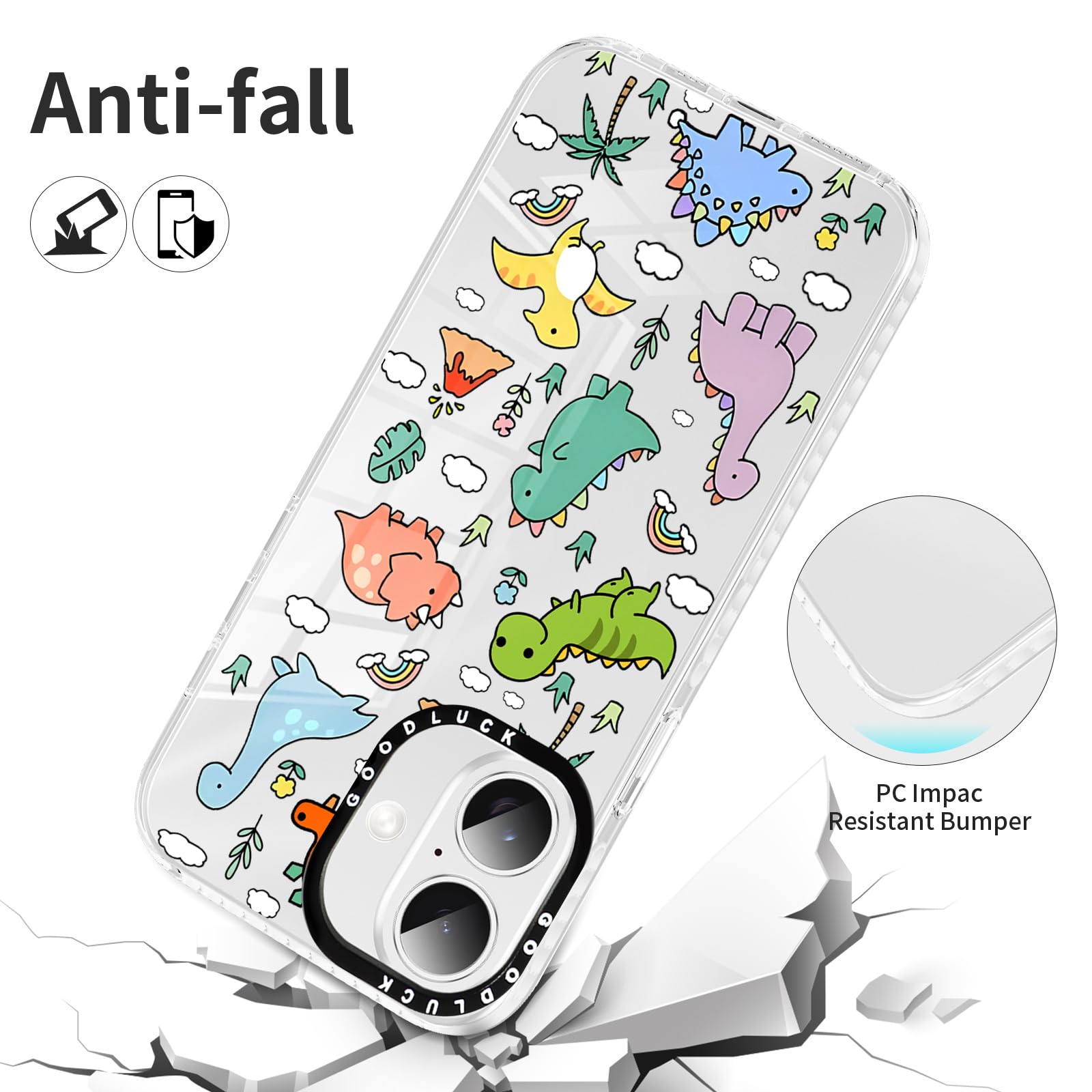 Xylota 2 Piezas Funda para iPhone 17 6,3", Transparente Carcasa con Divertida Dibujos Animados, Suave Silicona Ultrafina TPU Bumper Antichoque Protección Case Cover para iPhone 17 — view 5
